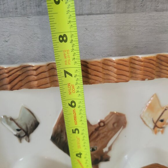 Vintage Ceramic Horse-Themed Ashtray Hand-Painted 8.5" x 7" Collectible - Picture 5 of 6